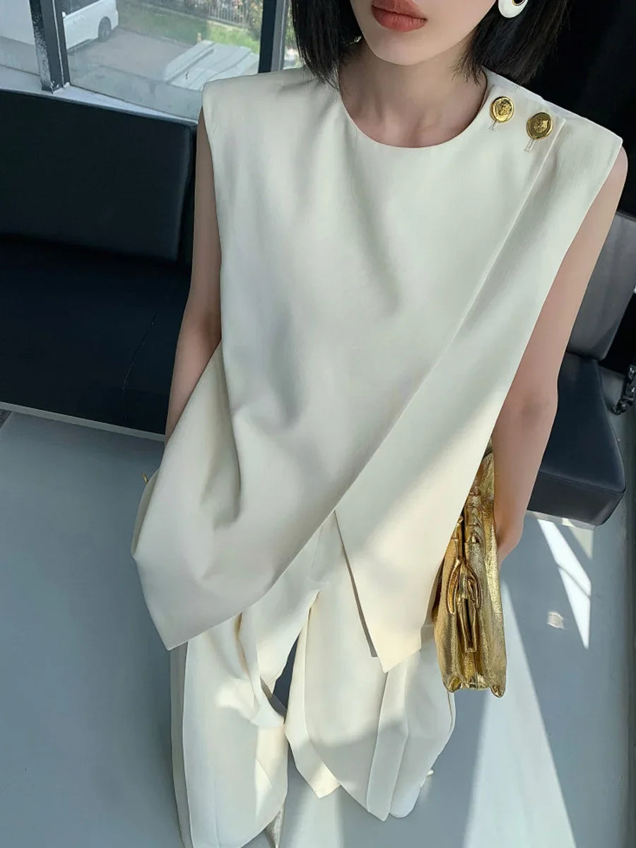 Women's Beige Two Piece Set